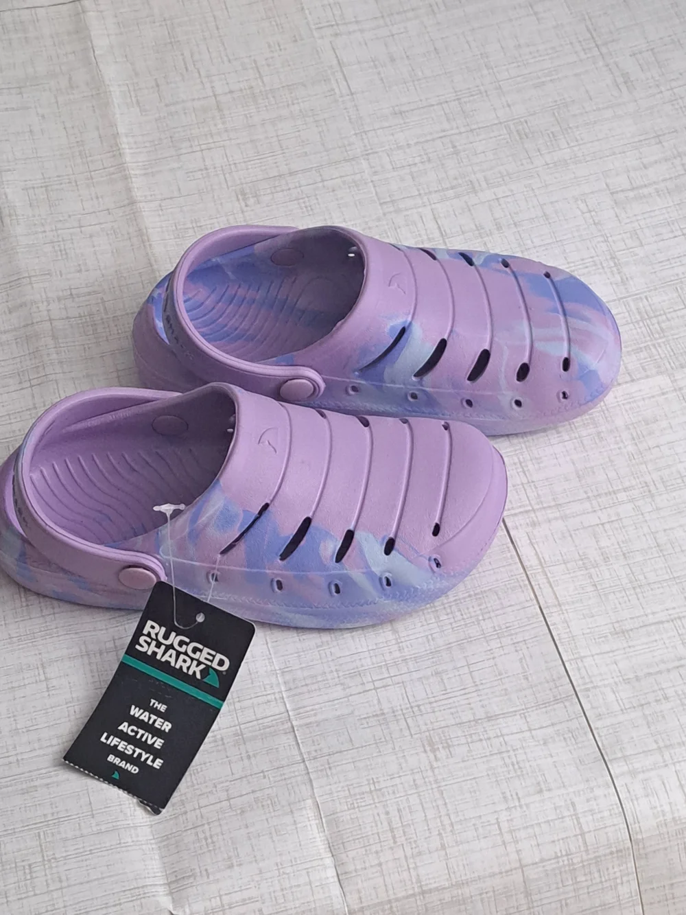 Rugged Shark Kids Purple Water Clog - Comfortable, Washable Water Shoes